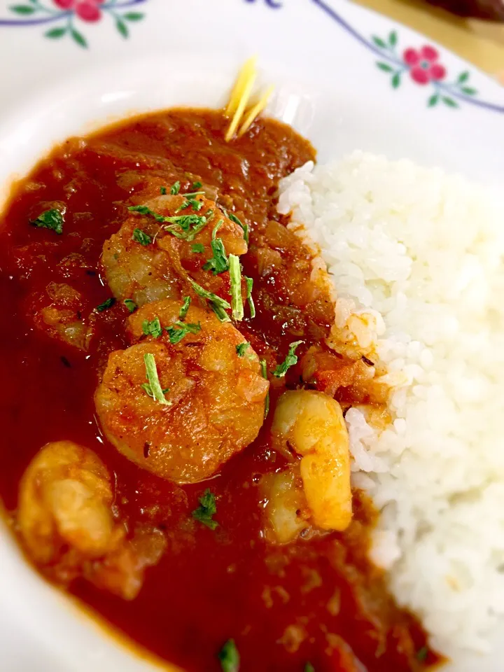 暑いから！  すぐ作れるエビマサラカレー|でおでおさん