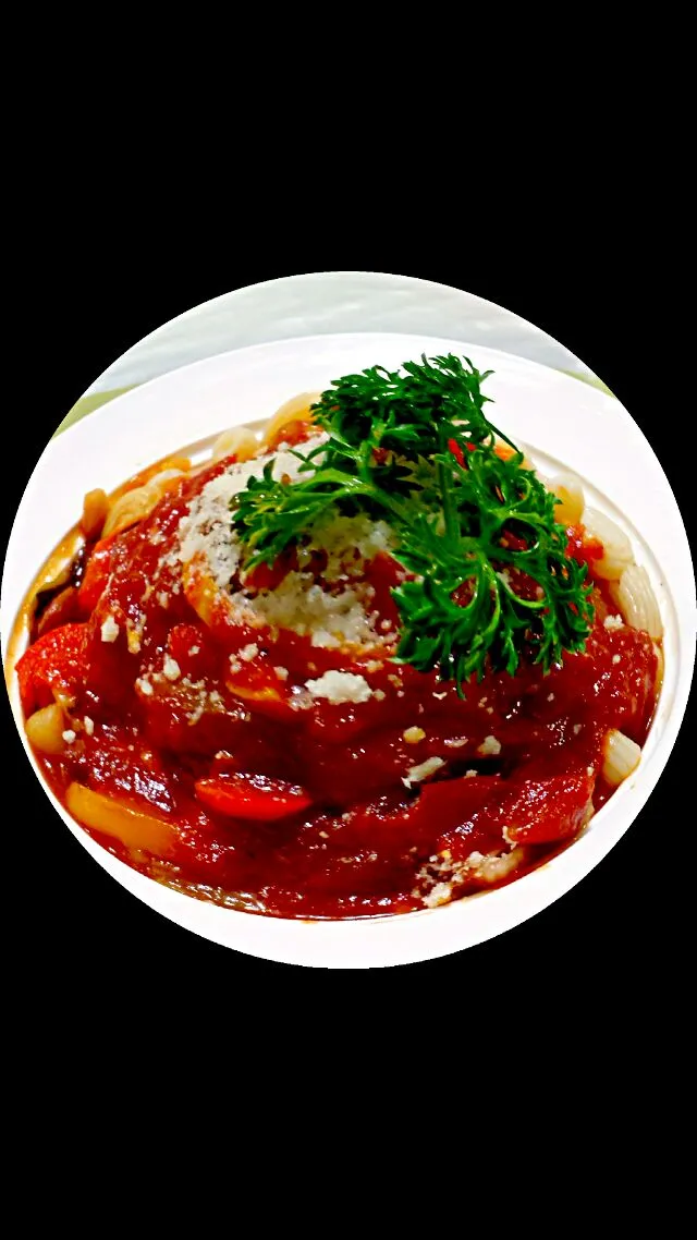 Snapdishの料理写真:Ratatouille with macaroni & parmigiano reggiano cheese topping|Goh-sanさん