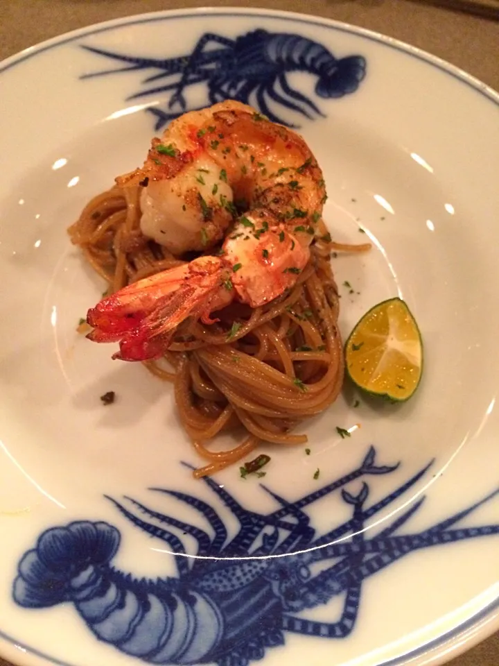 Hello carbo! Singapore fried noodle with spaghettini prawn head fat and lobster oil @ Wild Rocket|Ong Sor Fernさん