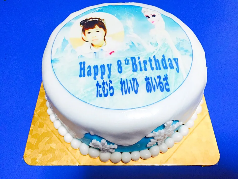 elsa cake with personal photo|Ringo Chanさん