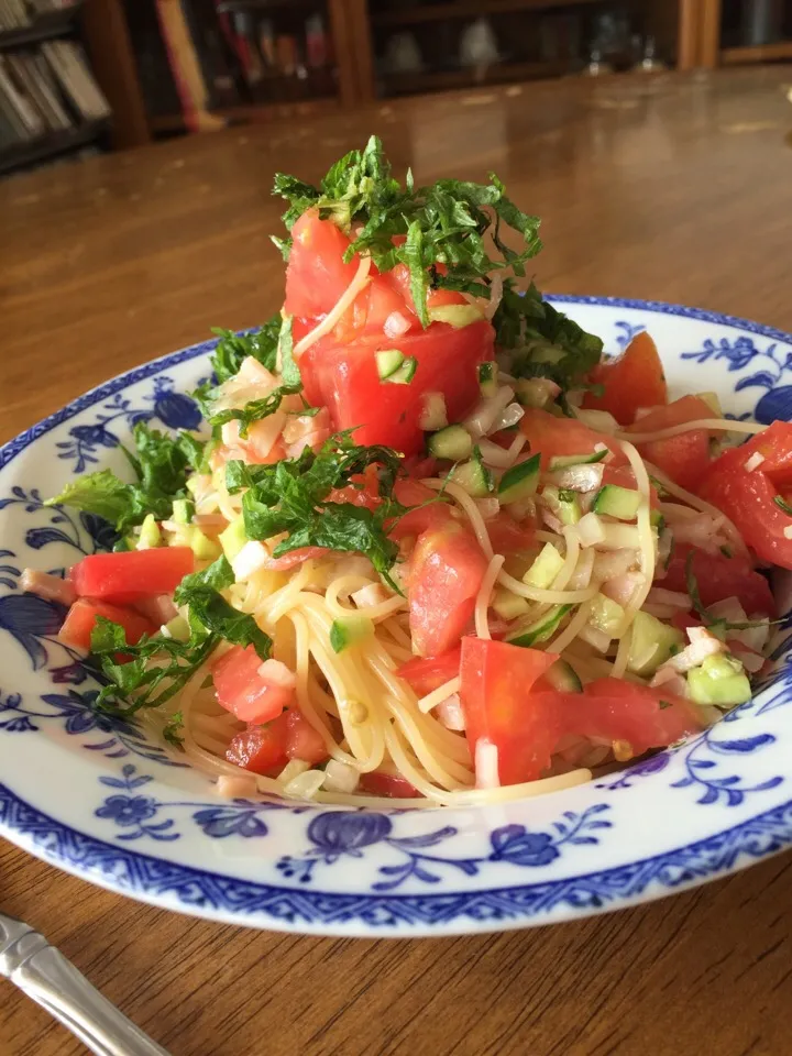 トマトの冷製パスタ|さんだーさん