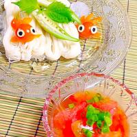 トマト素麺🍅金魚付き