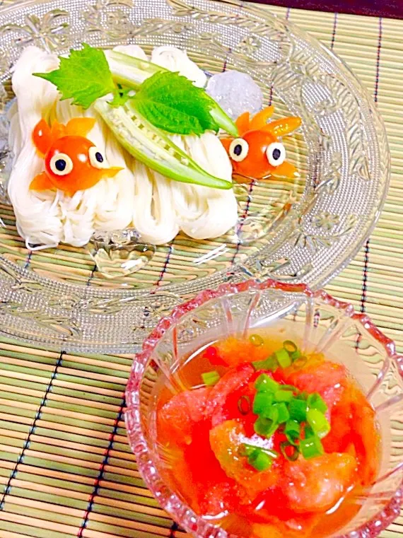 トマト素麺🍅金魚付き|富士子🍒🐰🍓さん