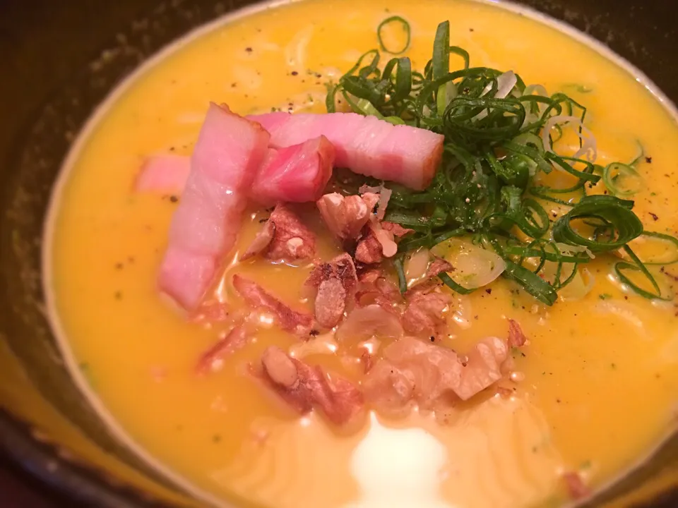 Snapdishの料理写真:かぼちゃの冷製豆乳そうめん2|半田手延べそうめんの店 阿波や壱兆さん