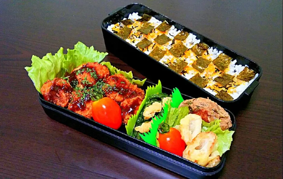 旦那弁当☆豚カツスタミナ定食🐽！|pikyuさん