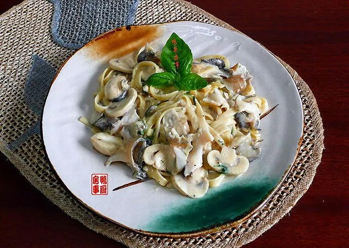 海螺意面。。。pasta with conch, mushroom in cream sauce|steven z.y.さん