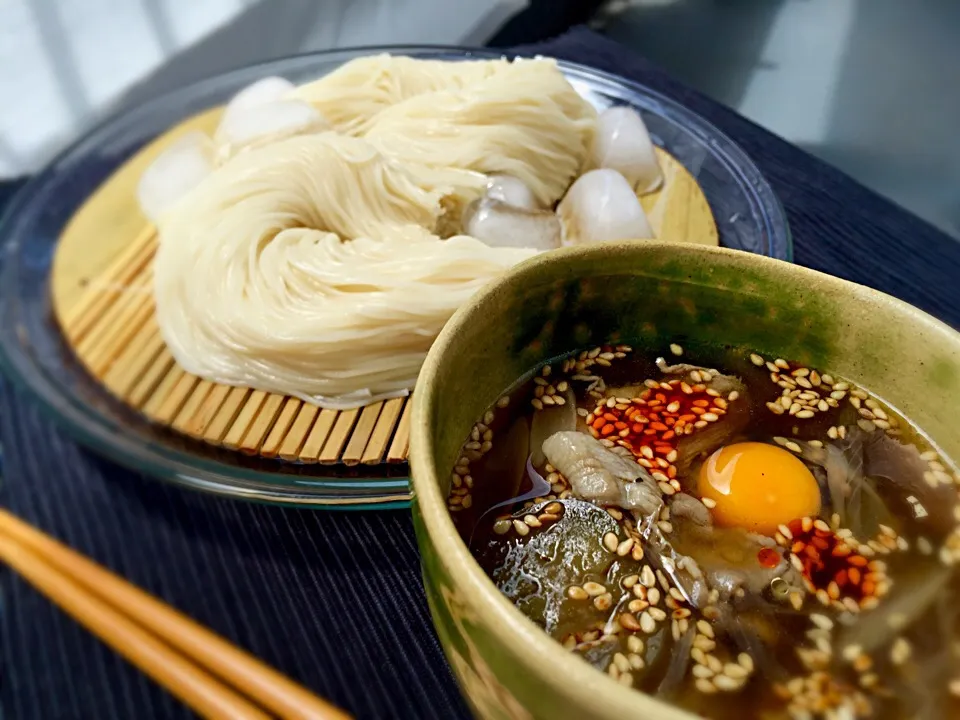 茄子とぶた肉のピリ辛つけそうめん|mayumiさん