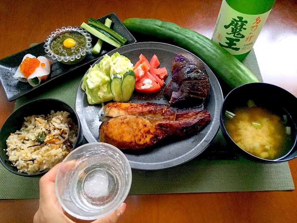 Today's Dinner🍴前菜･ひじき五目飯･和風ｻｰﾓﾝﾑﾆｴﾙ･葱のお味噌汁|🌈Ami🍻さん