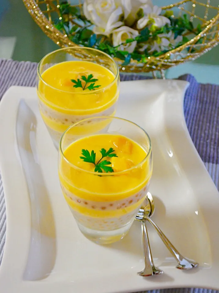 Gluten Free Vegan Coconut Mango Tapioca Pudding 💕 グルテンフレーヴェガン✨ココナッツマンゴータピオカプリン💕❤️ Summer Fave 😋|💖 ジジ 💖さん