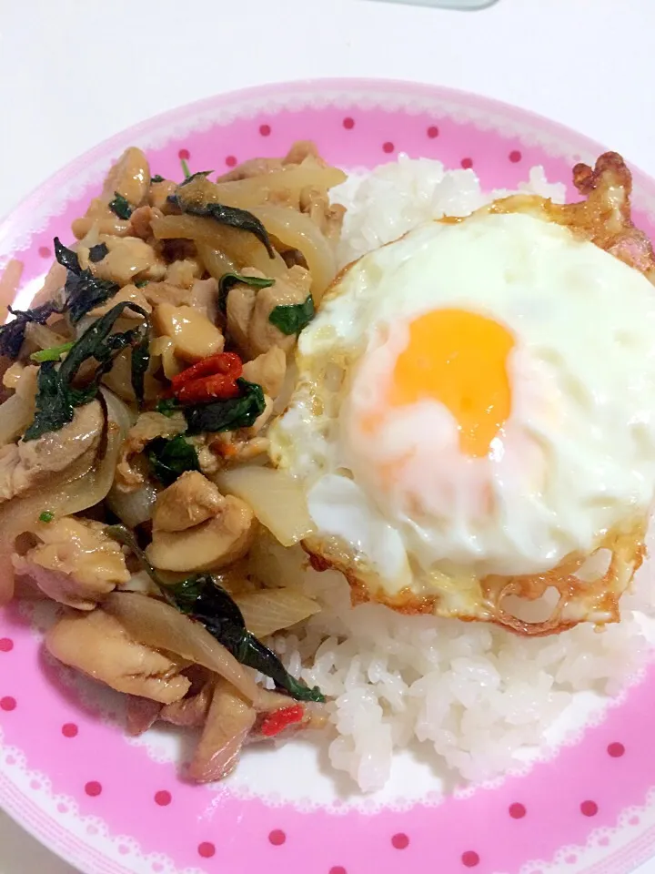 กระเพาไก่ไข่ดาวค่ะ|Michii  Nitikanさん