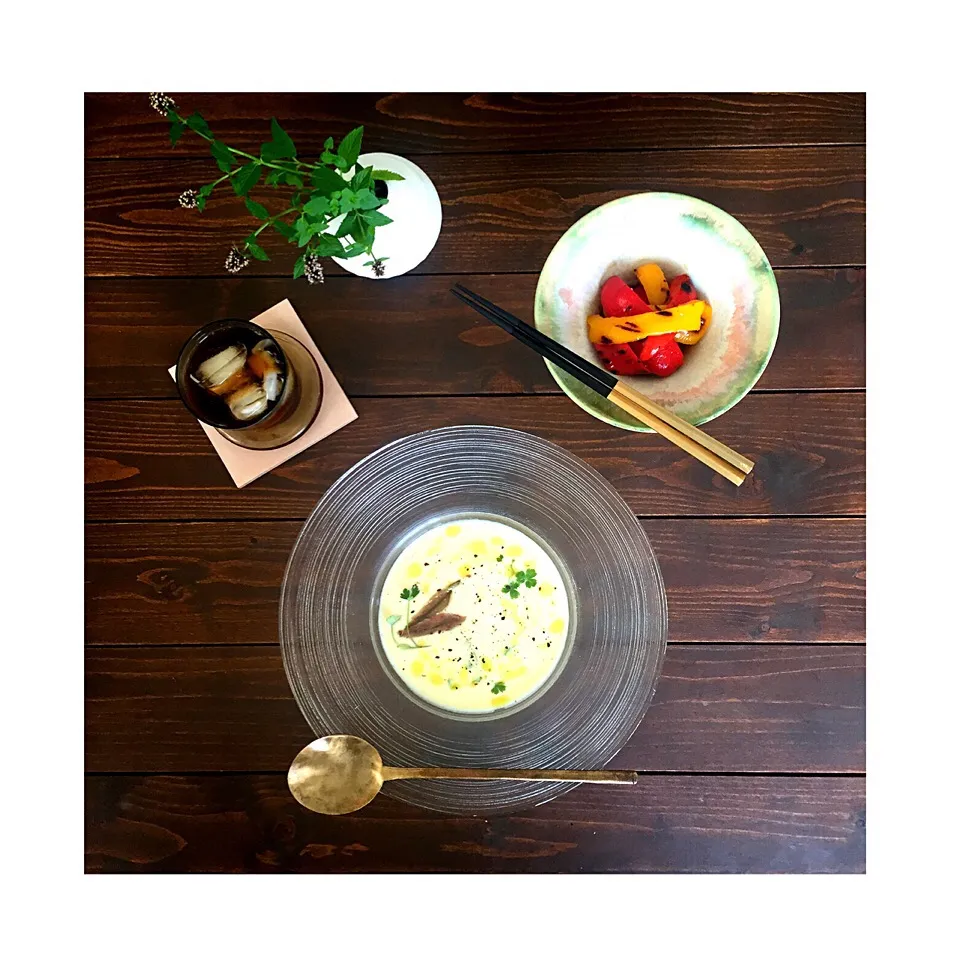 Snapdishの料理写真:Vichyssoise & marinated paprikas 🌿|welcomeizumiさん