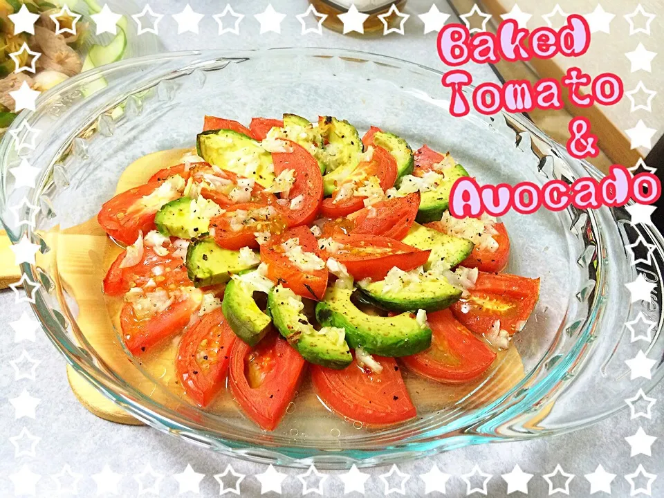 Snapdishの料理写真:Baked tomatm&avocado🍅|みきぴょん♪さん