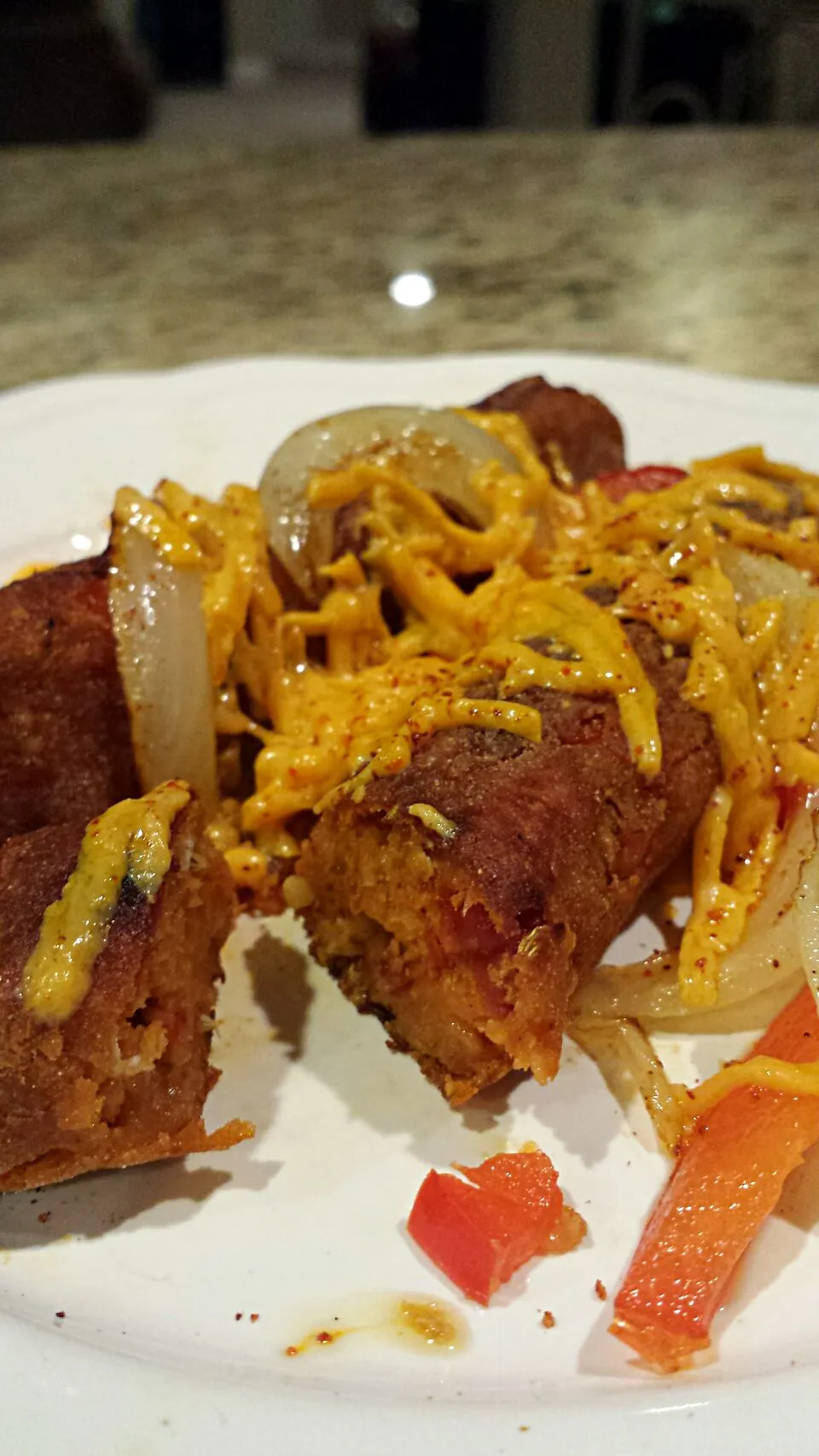 Okay.  I am not bragging.  I promise this Gluten free Vegan chorizo sausage is amazing.  It's one of my test recipes.  I need testers. It's amazing with the oni|lisaさん