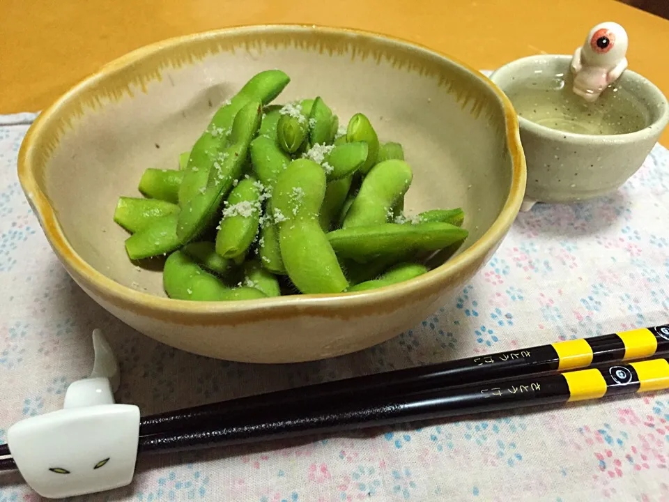 広島産の枝豆で茹枝豆! 地産の藻塩を振っていただきます!  (^-^)|Kei Satoさん