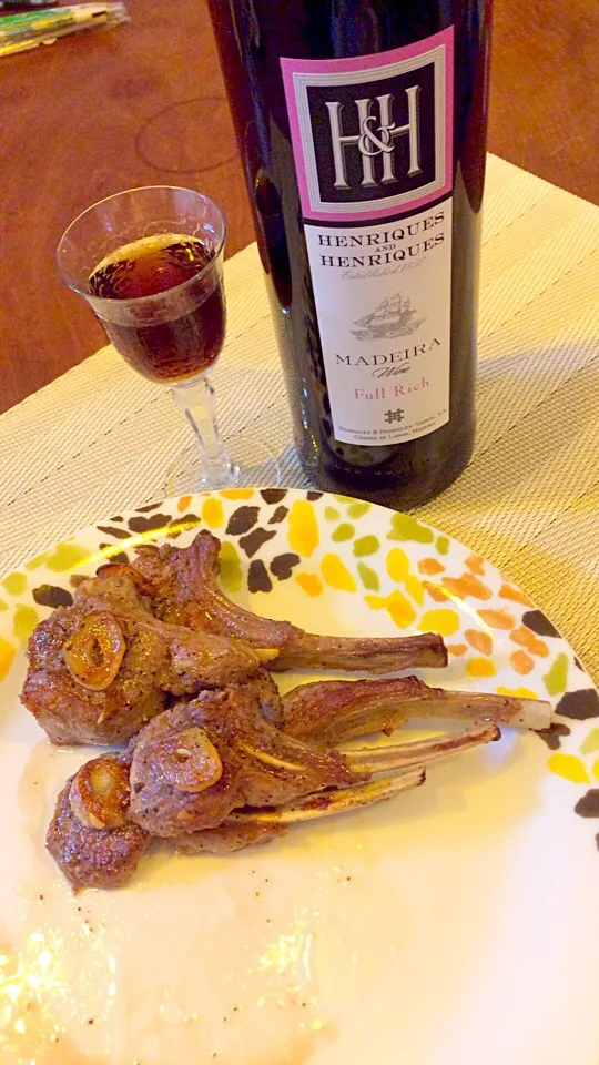 Lamb steak w/ a glass of Madeira wine|hideさん