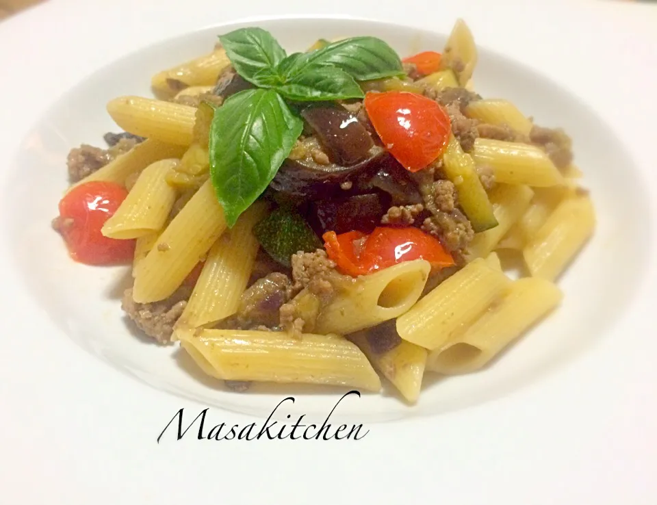 Summer vegetables&ground meat penne|Masakiさん