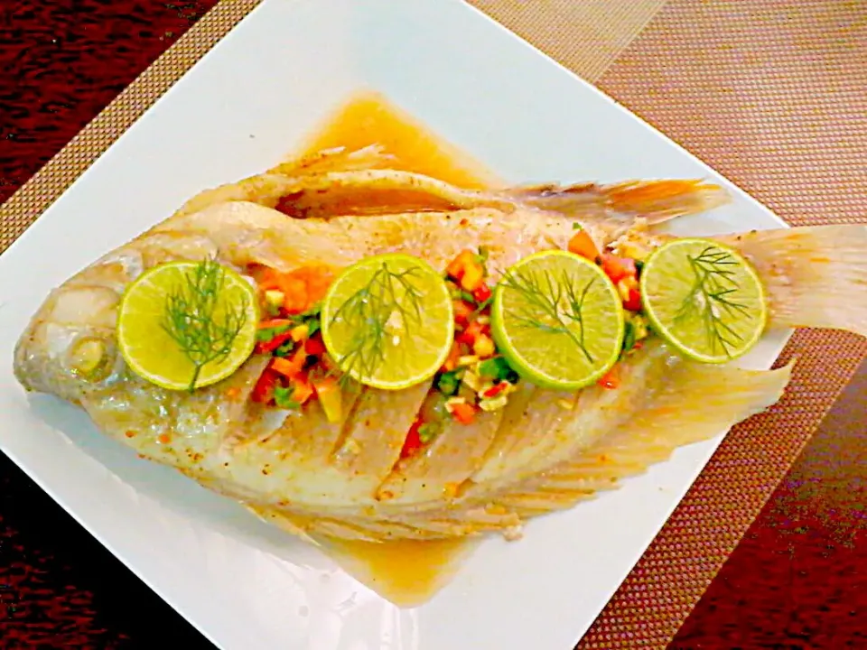 Lemon Steamed Whole Fish ✔|🌼 Pooja's Kitchenette 🌼さん