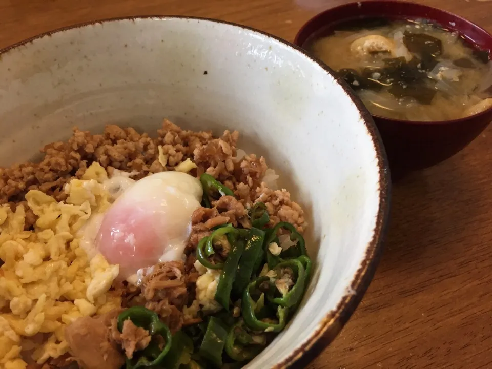 そぼろ丼！|さんだーさん