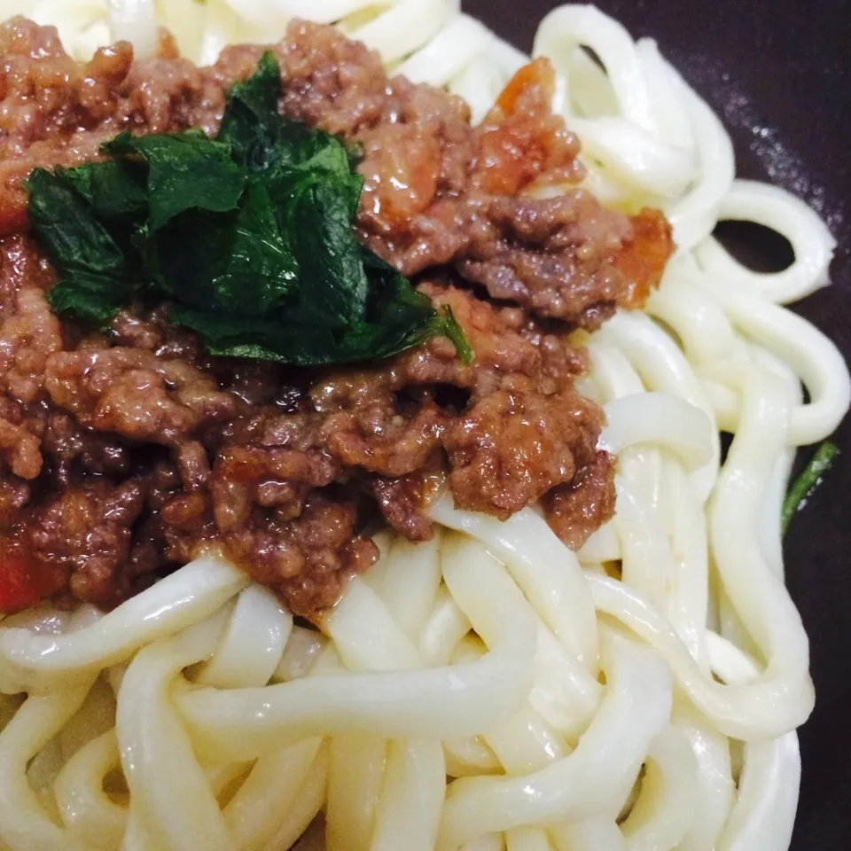 Snapdishの料理写真:梅味肉味噌うどん♪|じゅりさん