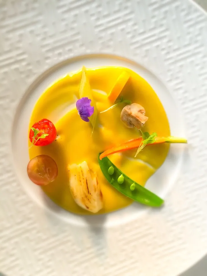 My autumnal vegetables on bio honey and aged olive tree oil dressing.|chef louisさん