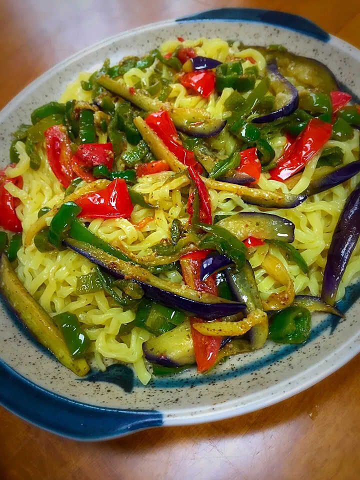 Snapdishの料理写真:ヘルシー野菜パスタ風ざるラーメン|がっし〜さん