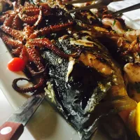 Octopus. Squid. Sea bass.|diana matijasさん