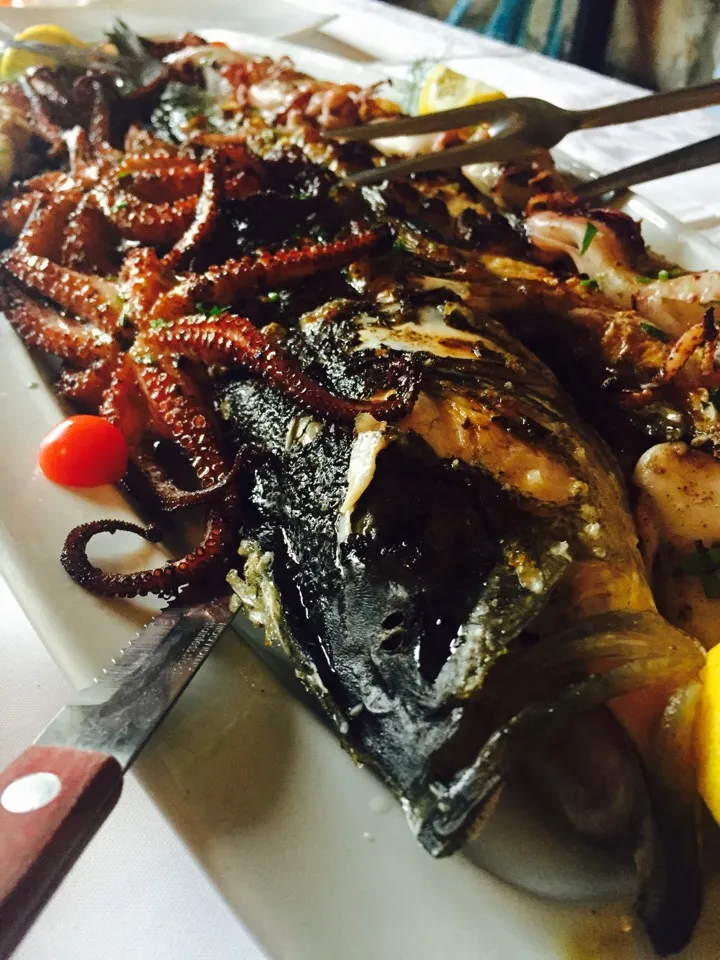 Octopus. Squid. Sea bass.|diana matijasさん