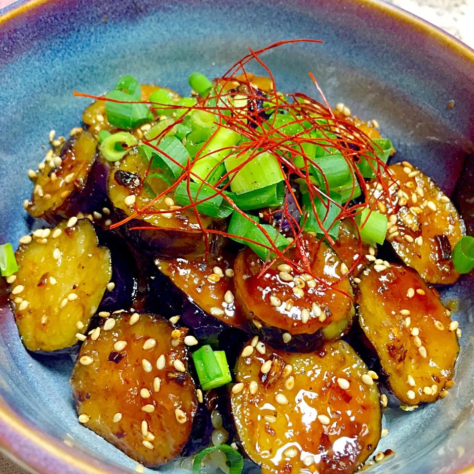 茄子のトロトロ照り焼き丼|カウンター嬢さん