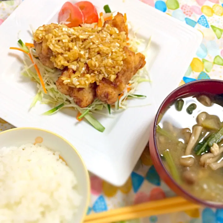 油淋鶏風唐揚げな夕飯|ちーさん