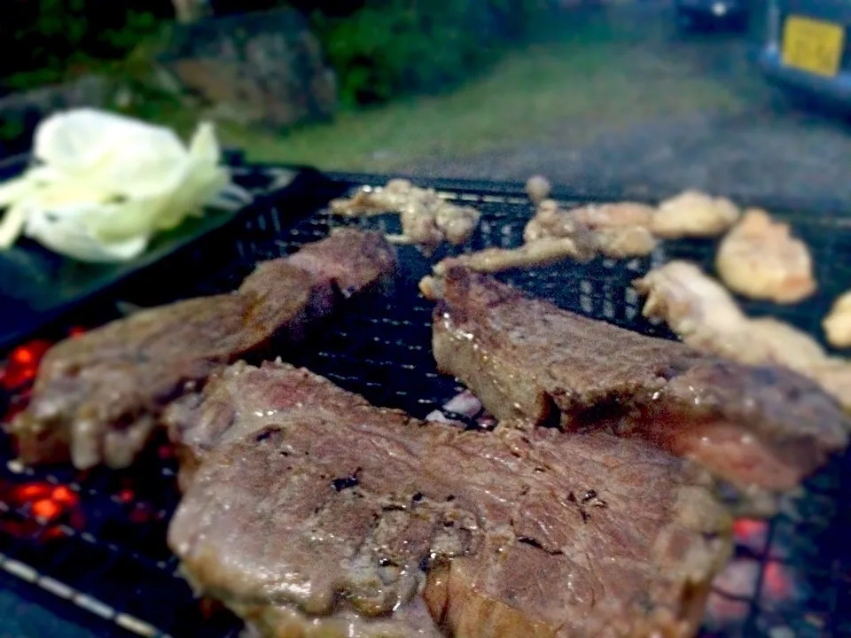 Snapdishの料理写真:BBQ ヒィレステーキ♥︎|けんママさん