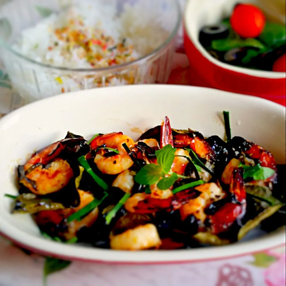 kaffir lime prawns for lunch|Chua Jeanさん