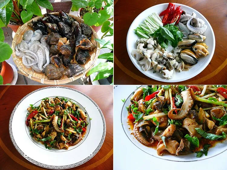 Snapdishの料理写真:沙茶炒海鲜。。。stir-fried seafood|steven z.y.さん