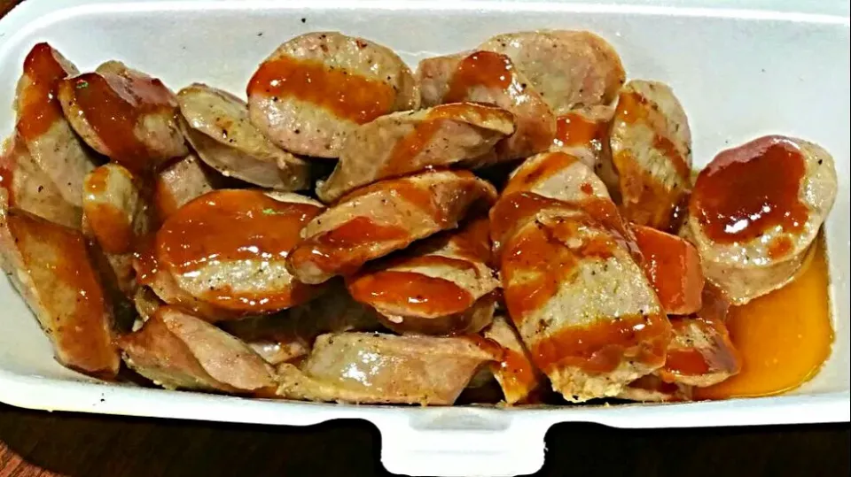 Take Away Smoked Sausage with Cajun Injection #BBQ Sauce at Oakland Organic Farms #Food stand/Truck #Pork #Snack/Teatime 😋 💯 😋|Alisha GodsglamGirl Matthewsさん