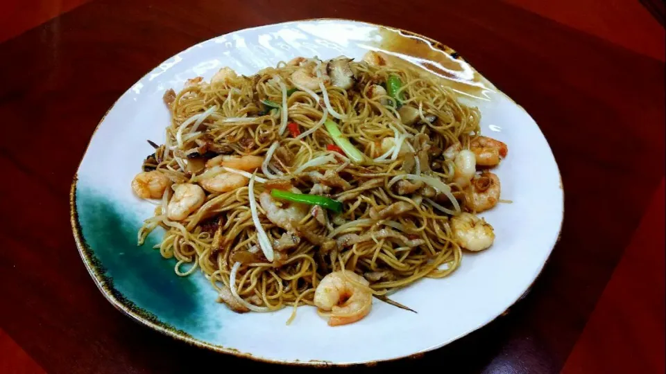 虾仁炒面。。。shrimp fried noodle|steven z.y.さん