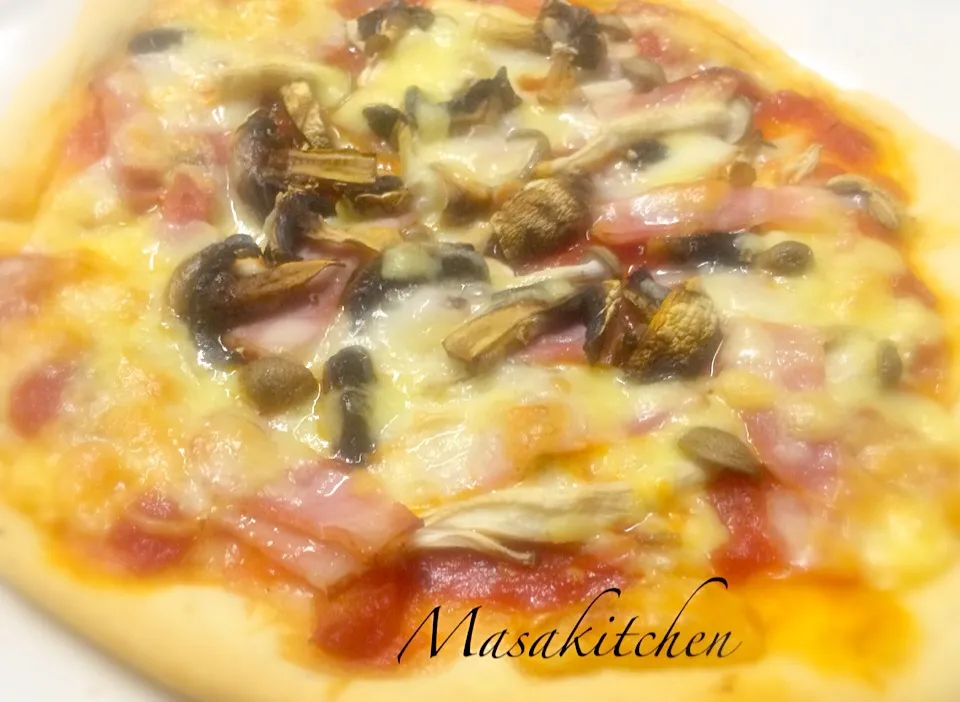 Bacon&mushrooms pizza|Masakiさん