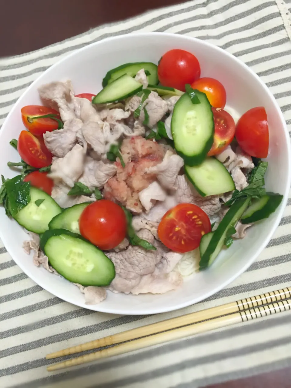 Snapdishの料理写真:梅にんにくおろし素麺|ななえさん