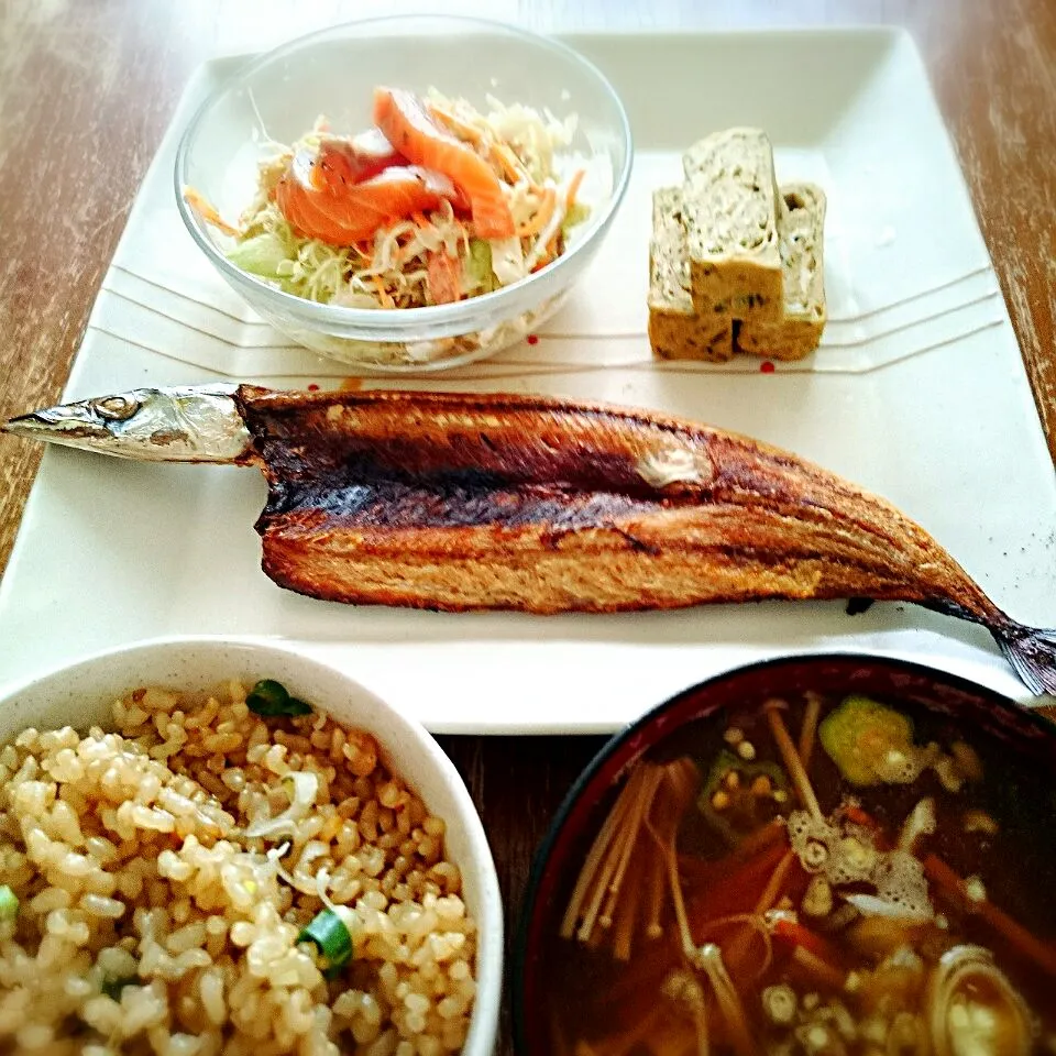 焼き魚定食【秋刀魚】|プチテンよすさん