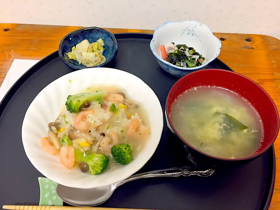 あんかけチャーハン
わか玉スープ
白菜のナムル
酢の物|Masaru Kakiharaさん