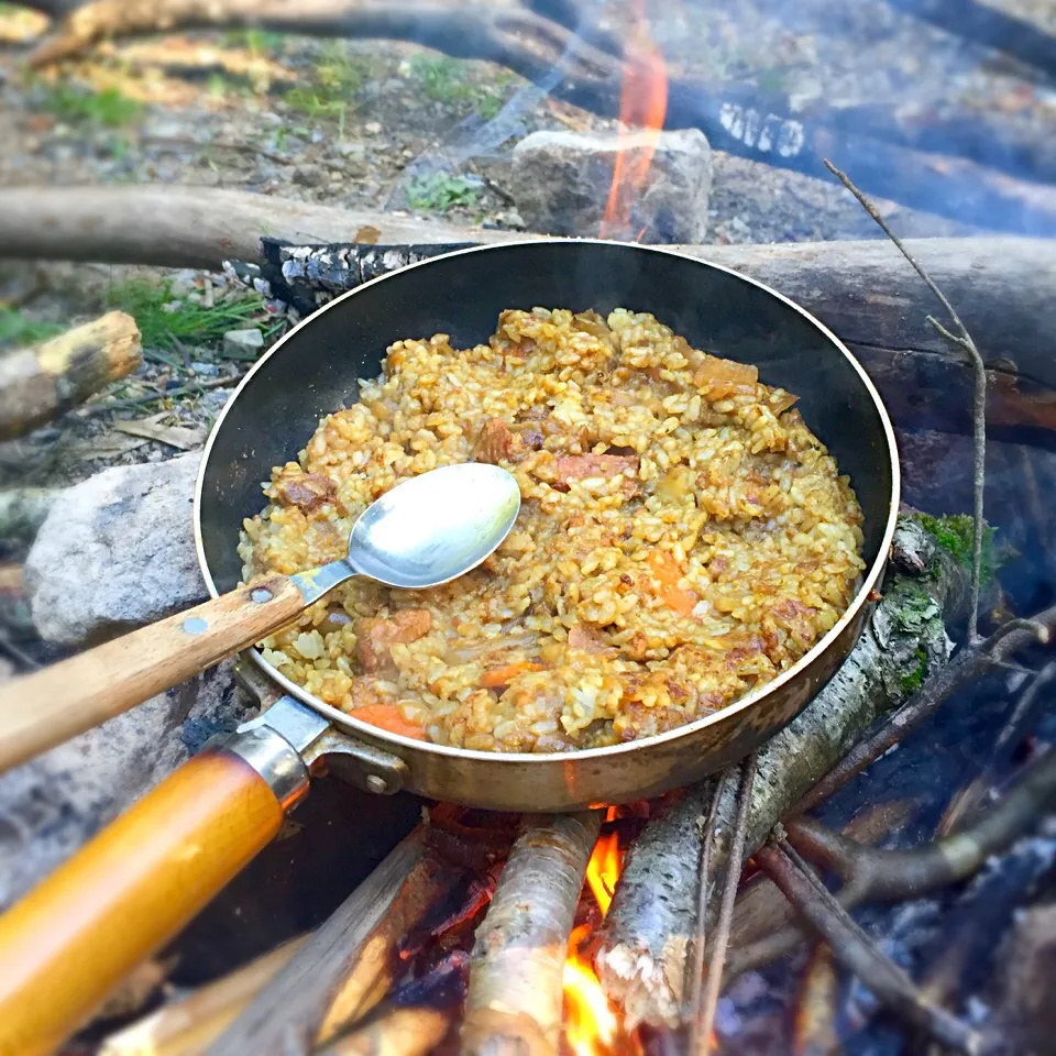 Snapdishの料理写真:残り物で焼きカレー🍛|ラー山さん