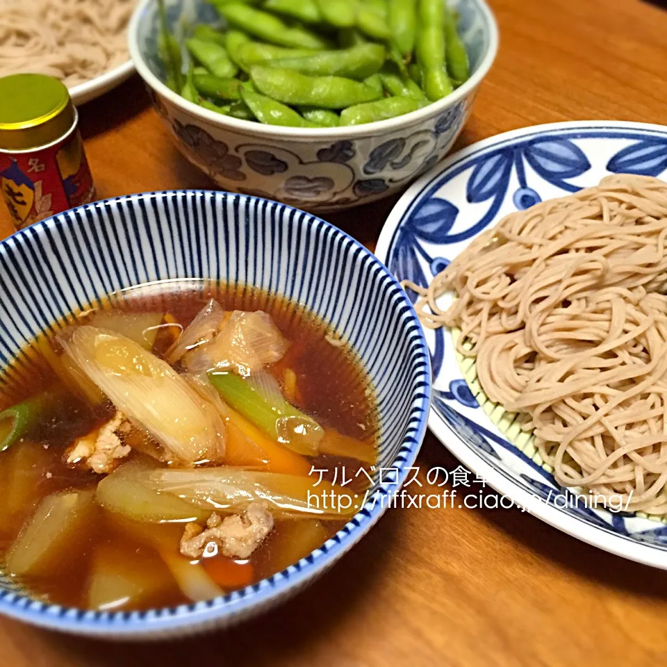 Snapdishの料理写真:冬瓜と豚肉のつけ蕎麦（夕食2015.7.31）|門乃ケルコさん