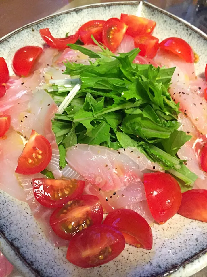 鯛のカルパッチョ|たけのこジョニーさん