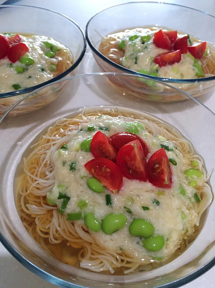 枝豆とろろそうめん|クリスマスローズさん