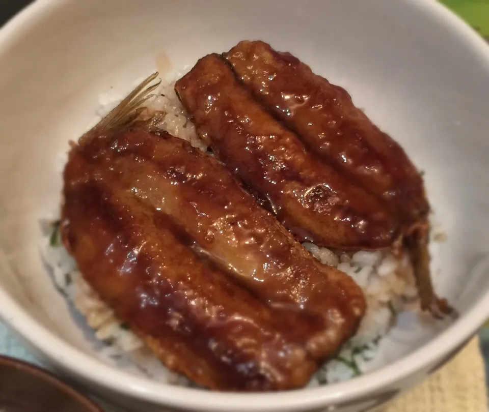 Snapdishの料理写真:イワシの蒲焼き丼|kazuさん