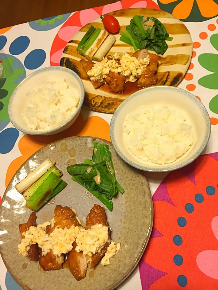 らっきょう入り自家製タルタルソースでチキンなんば〜んごはん💕((´艸｀*))|さくたえさん