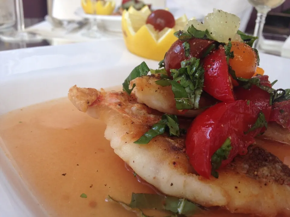 Seared Red Snapper in a Curry Tomato-Cucumber Broth with a Tomato Herb Salad|Christine pavelkaさん