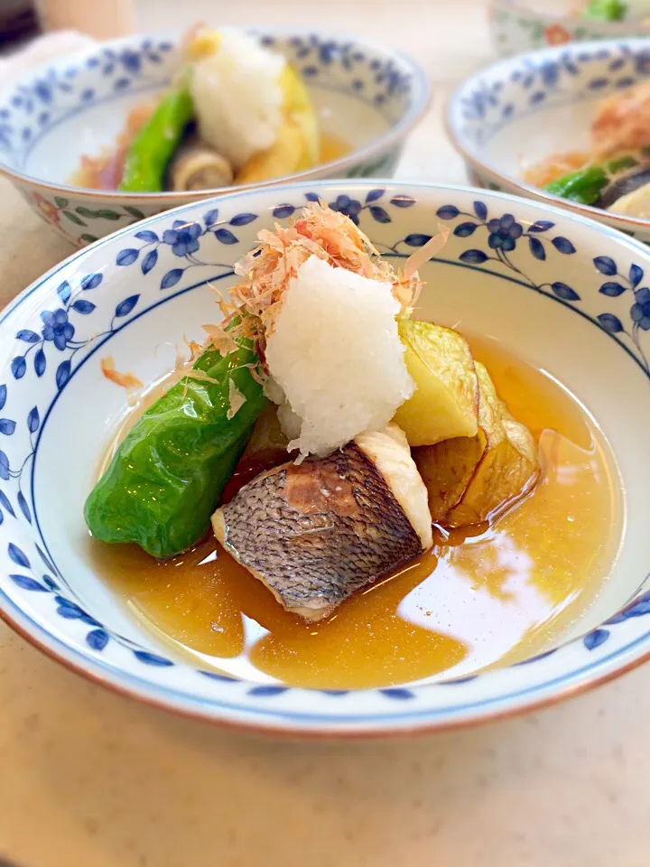 外出が難しいおじいちゃん、おばあちゃんも一緒にプロのお料理を！～賀茂茄子の煎り出汁と旬魚の焼合わせ～|マイシェフさん