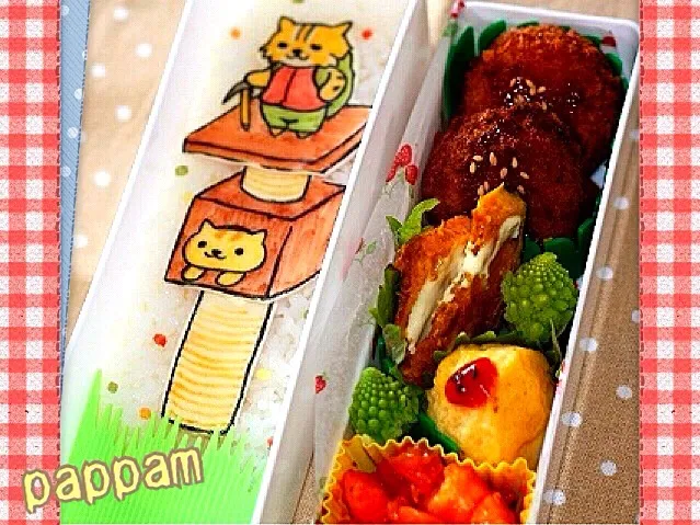 キャラ弁:ねこあつめ☆やまねこさん&ちゃとらさん|ぱっぱむさん