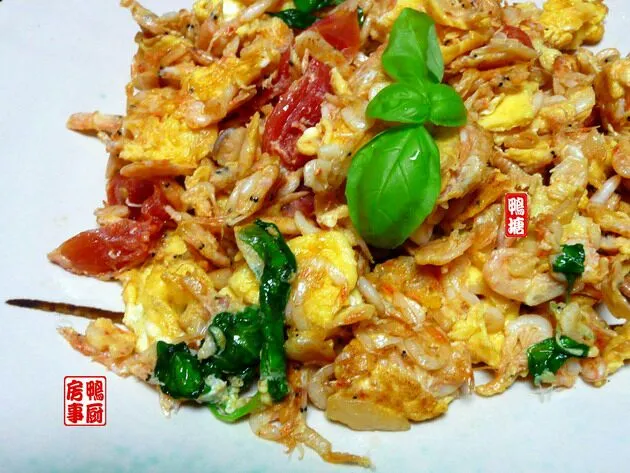 虾苗炒蛋。。。scrambled egg with krill and tomato|steven z.y.さん