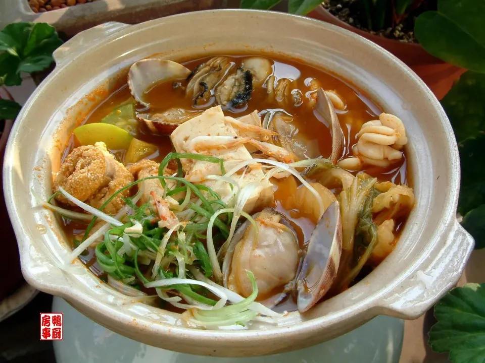 海鲜大酱汤。。。bean paste stew with seafood 3|steven z.y.さん