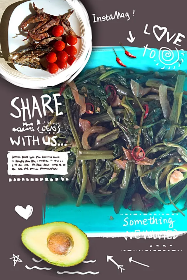 Dried Squid😋Tuyo😋Adobong Kangkong|meraflorさん